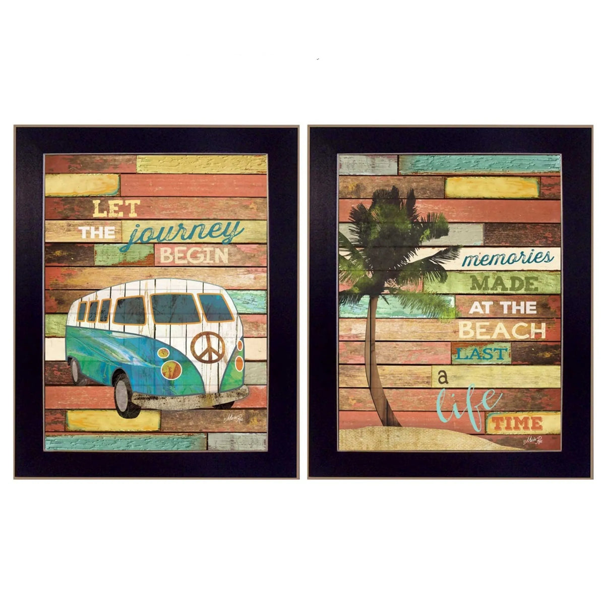 Set of 2 Journey Black Framed Print Wall Art