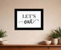 Lets Eat 3 Black Framed Print Kitchen Wall Art