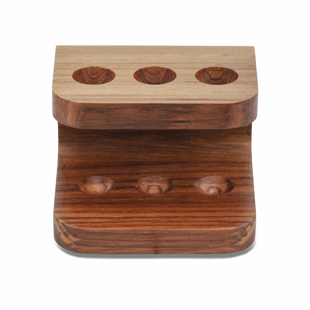 Designer Genuine Teak Toothbrush Holder
