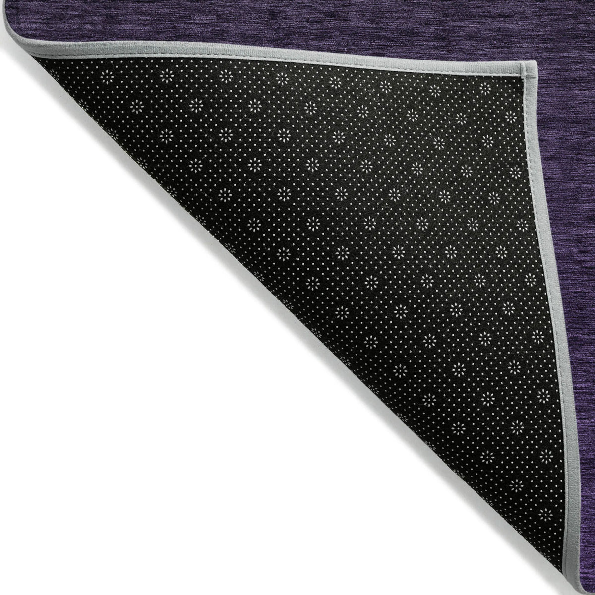 5' X 8' Eggplant Purple and Charcoal Abstract Washable Indoor Outdoor Area Rug