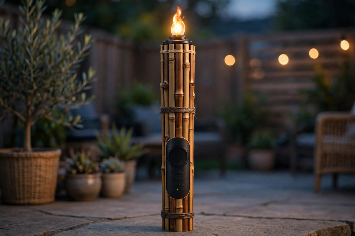 Tiki Tiki To To Outdoor LED Torch With Bluetooth Speaker