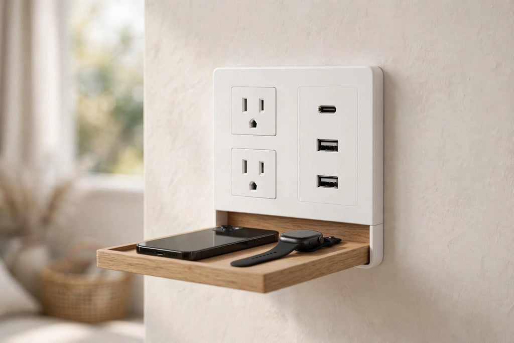 Executive Shelf Multi Charge Wall Outlet