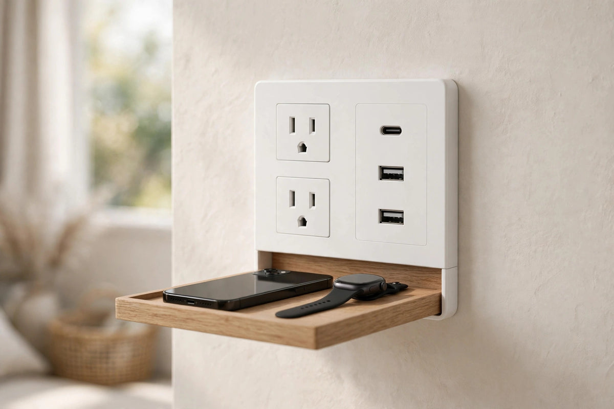 Executive Shelf Multi Charge Wall Outlet