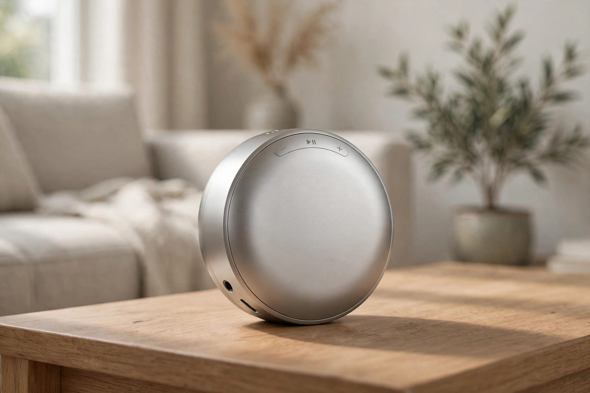 Minimal Metallic Bluetooth Speaker and MP3 Player
