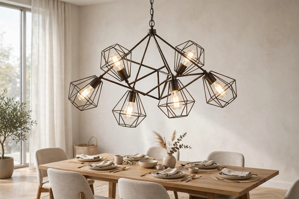 Modern Multi Light Geometric Hanging Chandelier Light