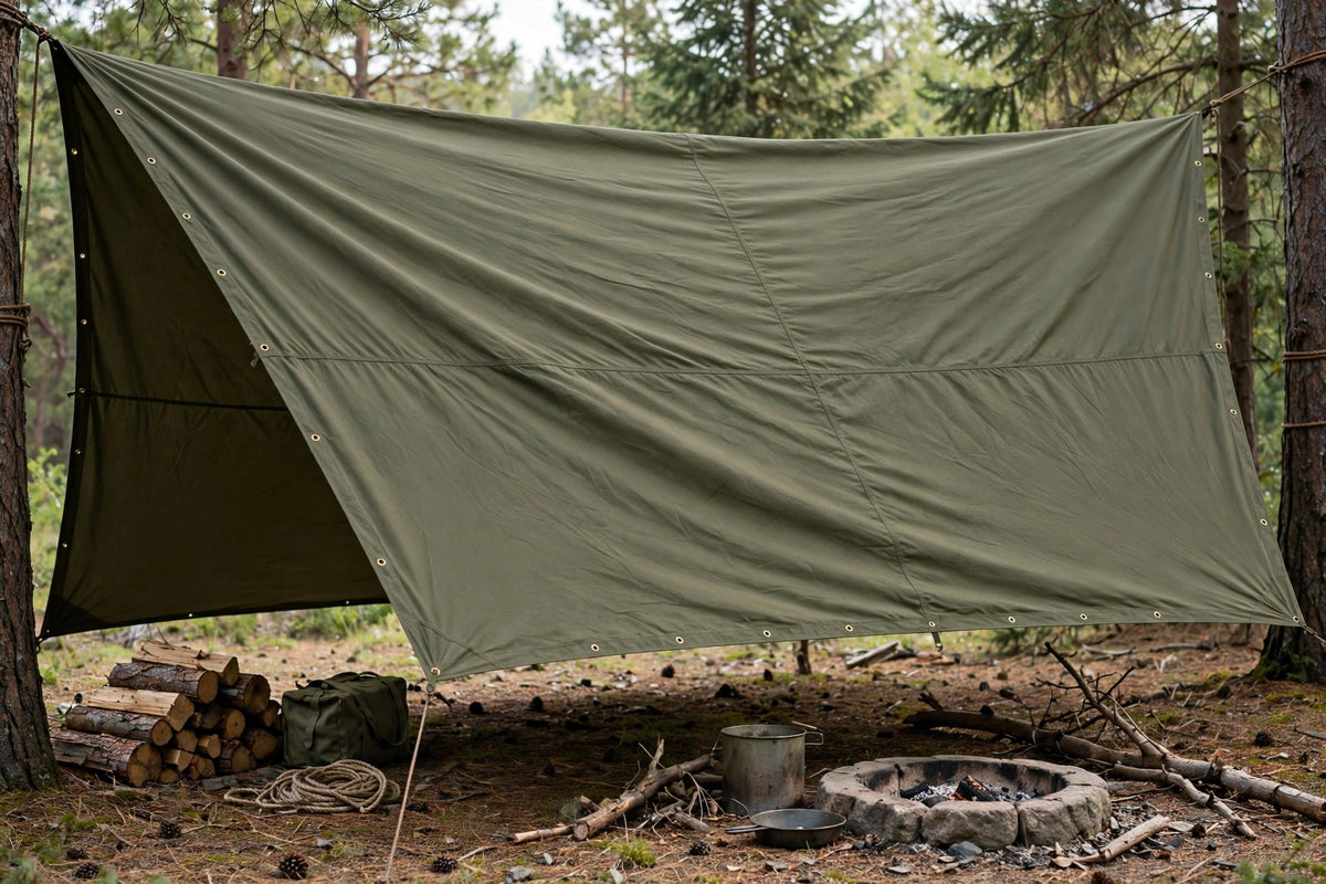 Fox Outdoor Canvas Tarp 12x24 Olive Drab