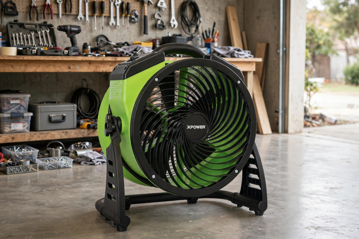 XPOWER FC-200 13in 4-Speed Air Circulator Utility Fan (Green)