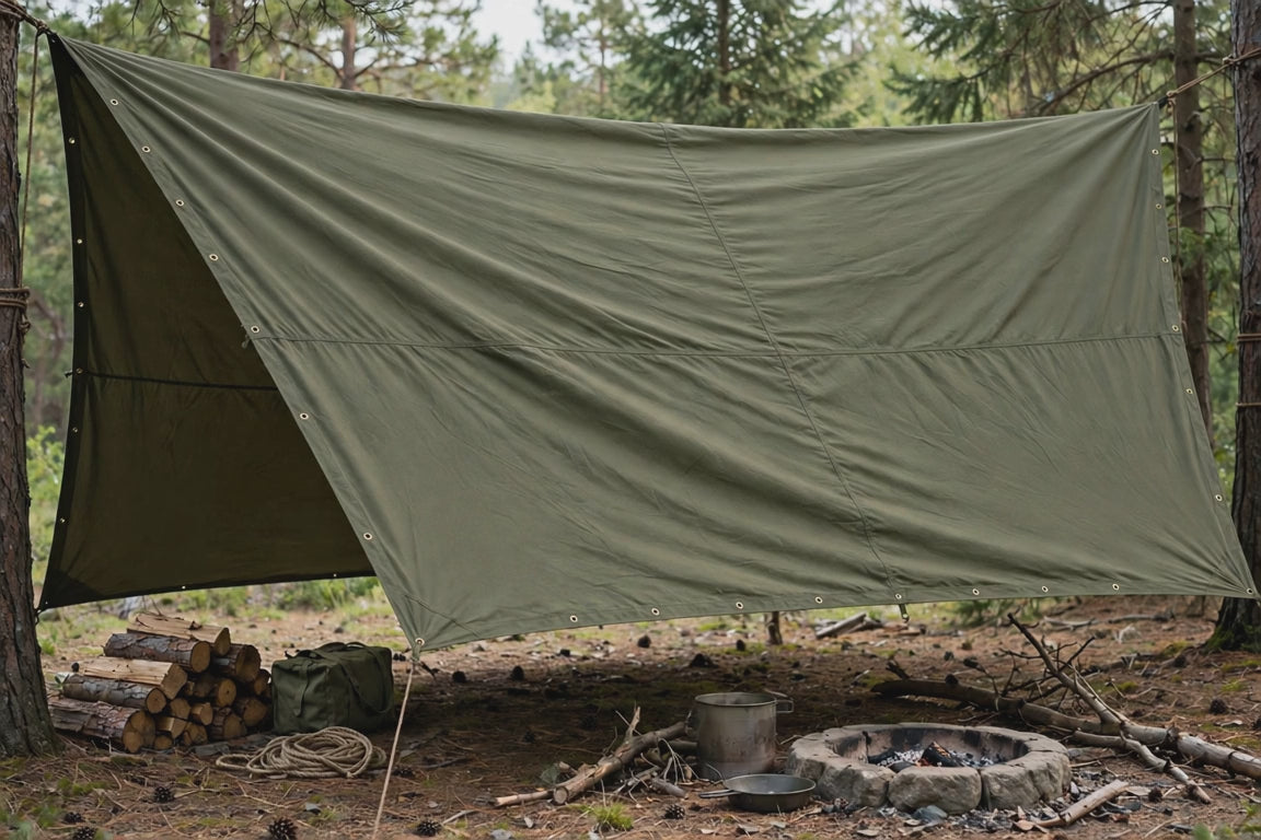 Fox Outdoor Canvas Tarp 12x24 Olive Drab