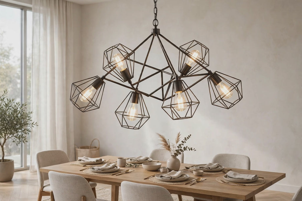 Modern Multi Light Geometric Hanging Chandelier Light
