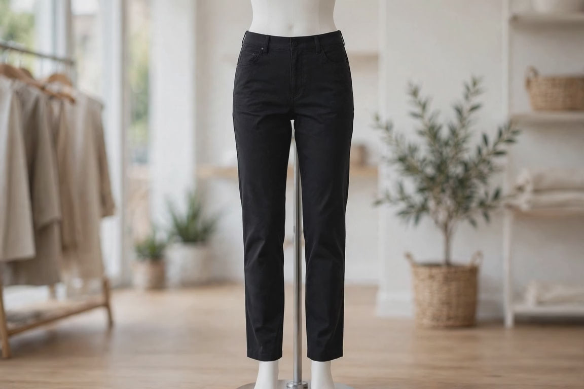 Leah Straight Leg Black Pants (Akalia Collection)