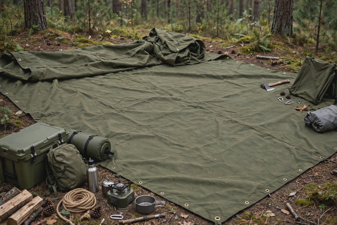Fox Outdoor Canvas Tarp 16x32 Olive Drab