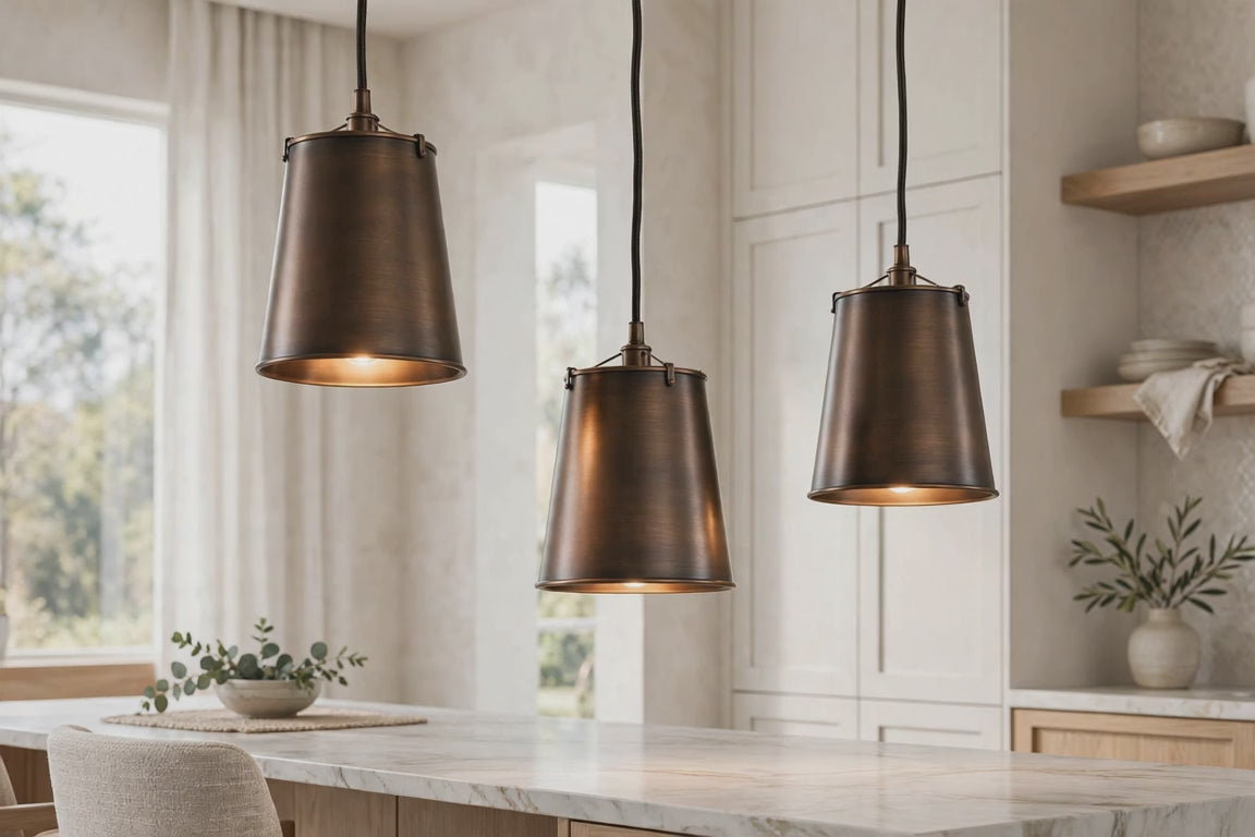 Bay Street 3-Light Architectural Bronze Hanging Light