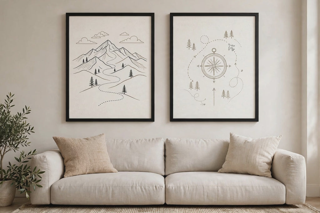 Set of 2 Journey Black Framed Print Wall Art
